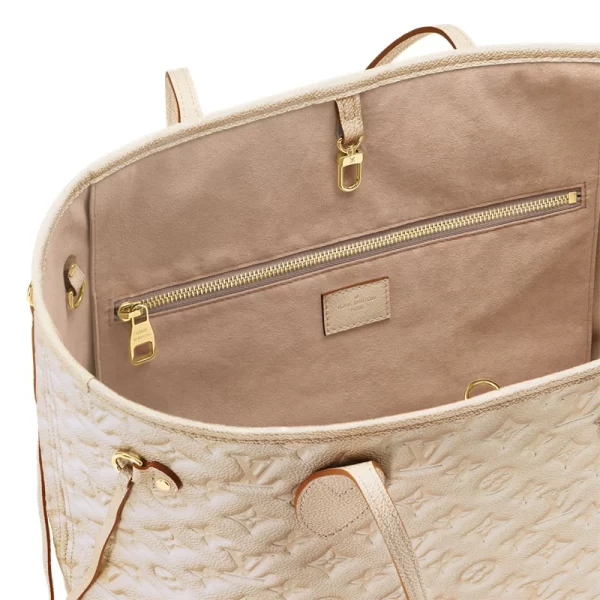 Neverfull MM Bag Monogram Empreinte Leather in collecties handtassen schoudertassen en crossbodytassen voor dames